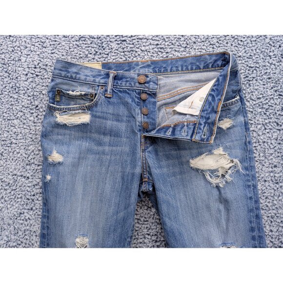 Abercrombie & Fitch The AF Skinny Jeans Mens 32X32 Distressed Preppy Y2K Blue - Picture 4 of 16